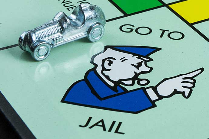 Monopoly go to jail referencing a Google penality.