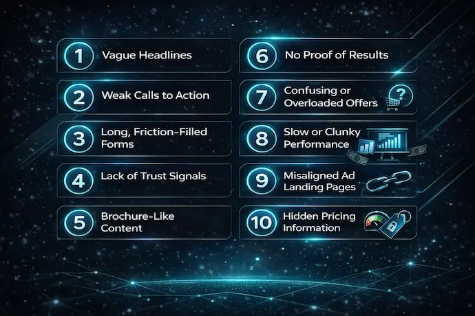 Website mistakes list