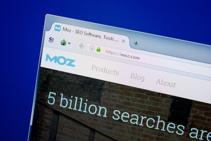 Moz website landing page