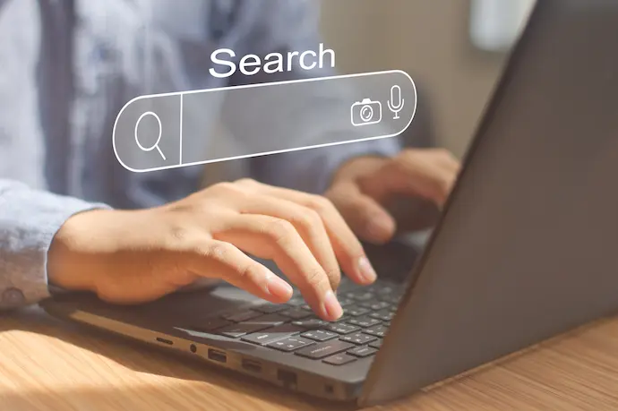 man using a search engine