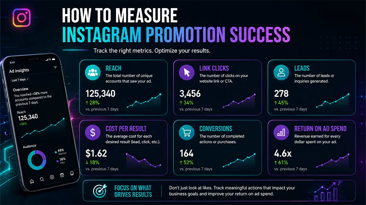 Infographic showing successful promo metrics.